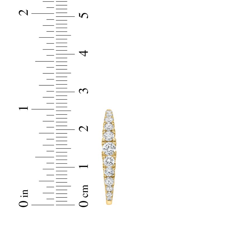 Main Image 5 of Lab-Grown Diamond Graduated Inside-Out Hoop Earrings 2 ct tw 10K Yellow Gold