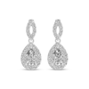 Thumbnail Image 2 of Pear-Shaped White Lab-Created Sapphire Dangle Earrings Sterling Silver
