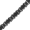 Thumbnail Image 2 of Men's Black & White Diamond Railroad Link Bracelet 2 ct tw Black Ion-Plated Sterling Silver 8.5"
