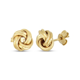 Reaura Love Knot Stud Earrings Repurposed 14K Yellow Gold