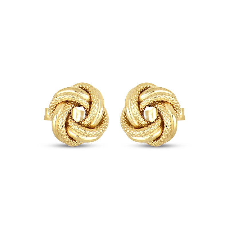 Main Image 2 of Reaura Love Knot Stud Earrings Repurposed 14K Yellow Gold