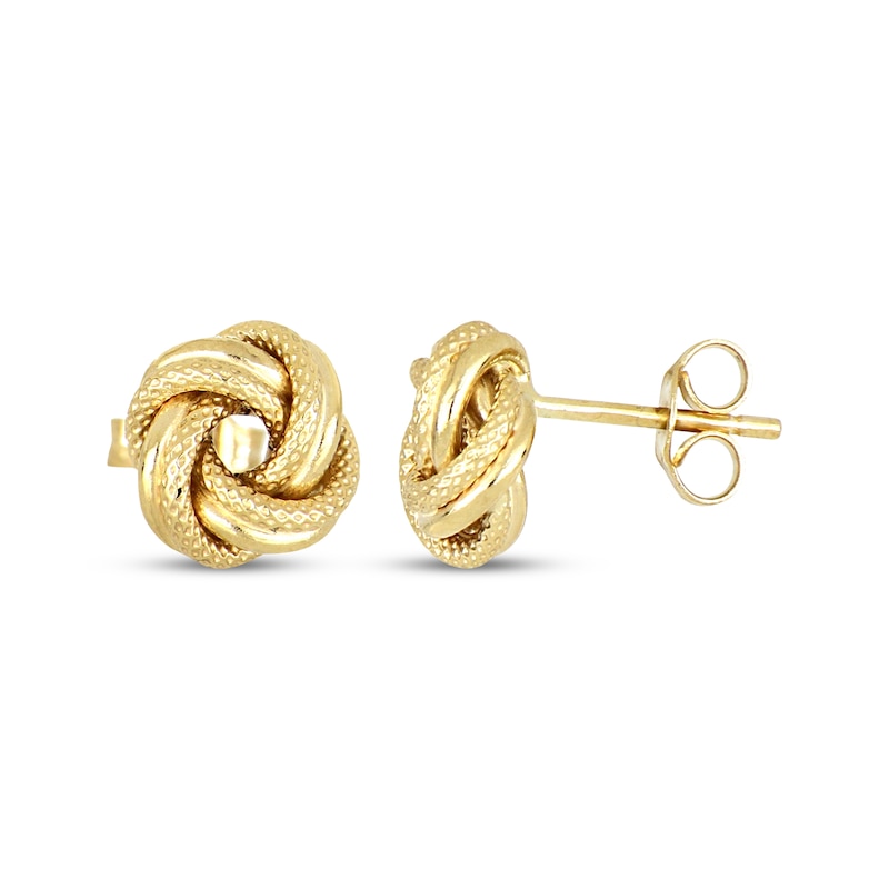 Main Image 3 of Reaura Love Knot Stud Earrings Repurposed 14K Yellow Gold