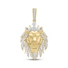 Thumbnail Image 1 of Lab-Grown Diamond Roaring Lion Charm 3/4 ct tw 24K Yellow Gold Vermeil Sterling Silver