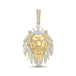 STUDIO BY KAY Lab-Grown Diamond Roaring Lion Charm 3/4 ct tw 24K Yellow Gold Vermeil Sterling Silver