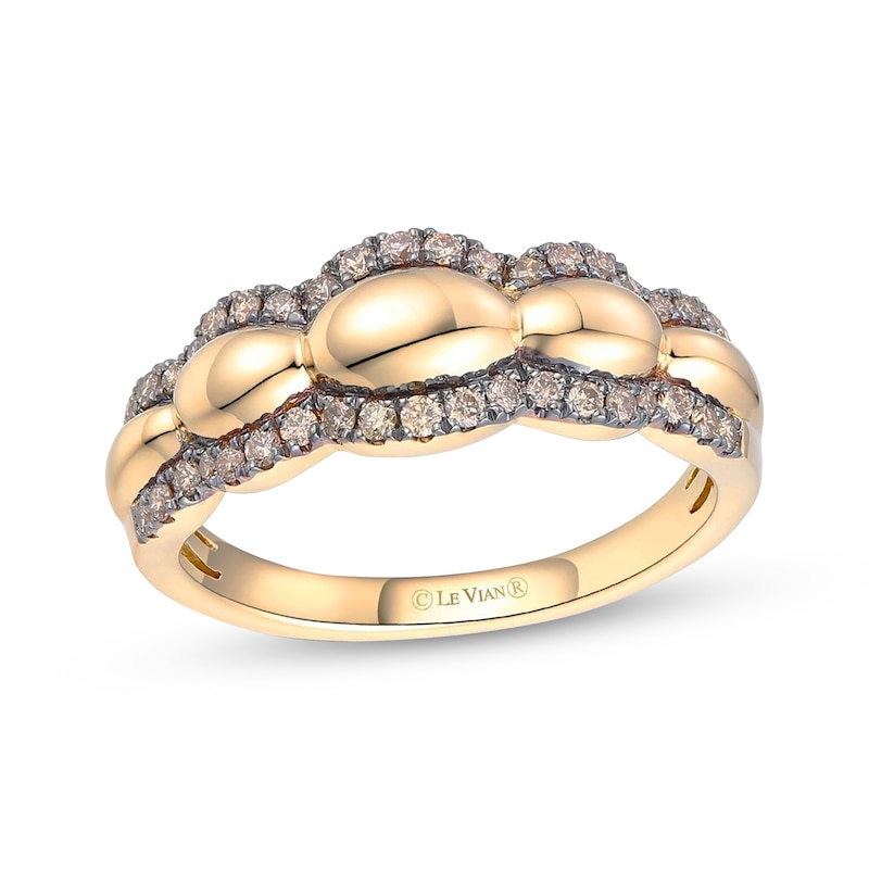 Main Image 1 of Le Vian Chocolate Waterfall Diamond Ring 1/3 ct tw 14K Honey Gold