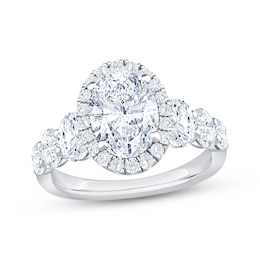 Now + Forever Lab-Grown Diamonds Oval-Cut Halo Engagement Ring 3-1/2 ct tw 14K White Gold