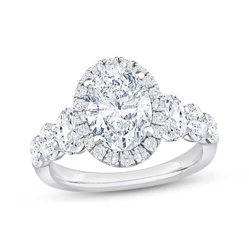 Main Image 1 of Now + Forever Lab-Grown Diamonds Oval-Cut Halo Engagement Ring 3-1/2 ct tw 14K White Gold
