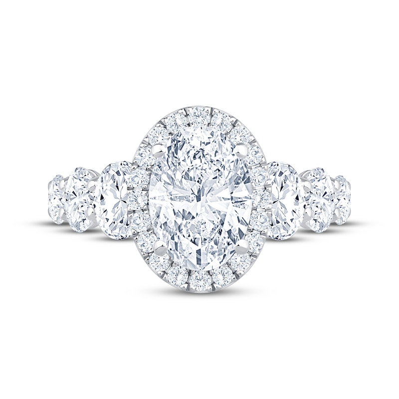 Main Image 3 of Now + Forever Lab-Grown Diamonds Oval-Cut Halo Engagement Ring 3-1/2 ct tw 14K White Gold