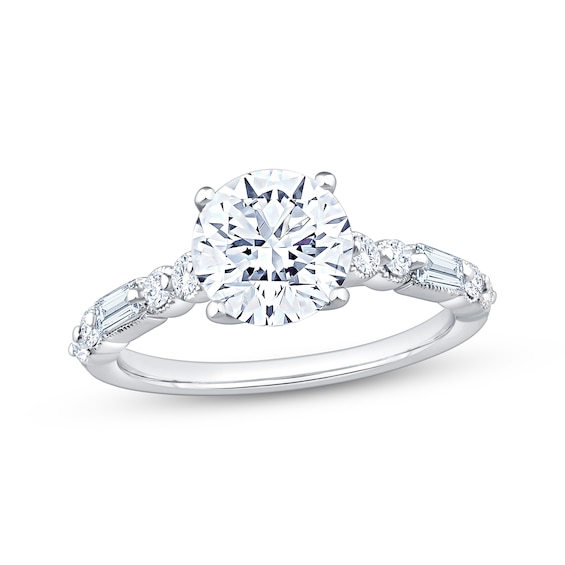 Now + Forever Lab-Grown Diamonds Round-Cut Engagement Ring 2-1/3 ct tw 14K White Gold