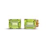 Thumbnail Image 1 of Emerald-Cut Peridot Solitaire Stud Earrings 18K Gold-Plated Sterling Silver