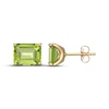Thumbnail Image 3 of Emerald-Cut Peridot Solitaire Stud Earrings 18K Gold-Plated Sterling Silver
