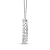Thumbnail Image 2 of Lab-Created Opal & White Lab-Created Sapphire Circle Necklace Sterling Silver 18"