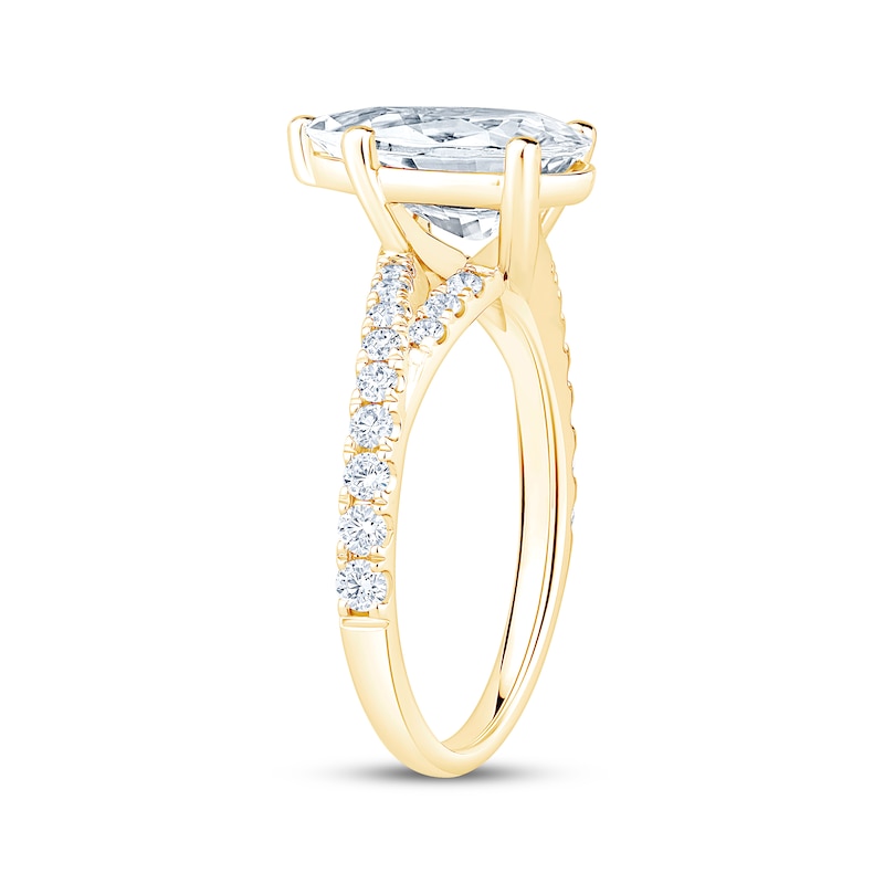 Main Image 2 of Now + Forever Lab-Grown Diamonds Pear-Shaped Engagement Ring 3-1/2 ct tw 14K Yellow Gold
