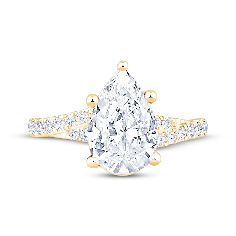 Main Image 3 of Now + Forever Lab-Grown Diamonds Pear-Shaped Engagement Ring 3-1/2 ct tw 14K Yellow Gold
