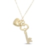 Thumbnail Image 1 of Heart & Key Charm Necklace 14K Yellow Gold 18"