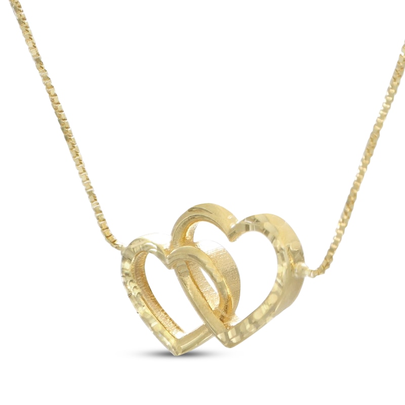 Main Image 2 of Interlocking Hearts Necklace 10K Yellow Gold 18"