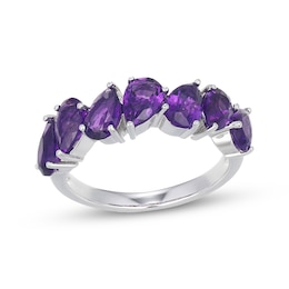 STUDIO BY KAY Pear-Shaped Amethyst Stackable Ring Sterling Silver