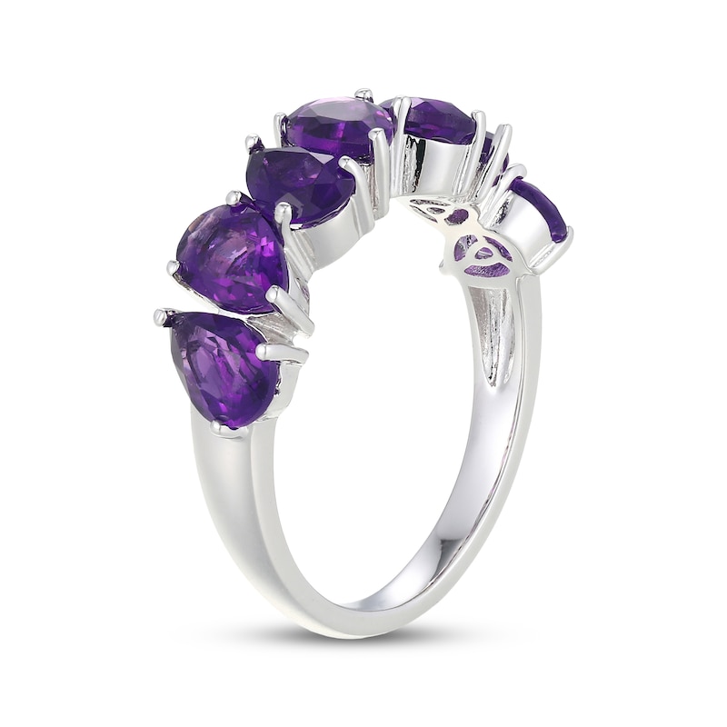 Main Image 2 of STUDIO BY KAY Pear-Shaped Amethyst Stackable Ring Sterling Silver