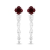 Thumbnail Image 2 of Cushion-Cut Lab-Created Ruby & White Lab-Created Sapphire Drop Earrings Sterling Silver