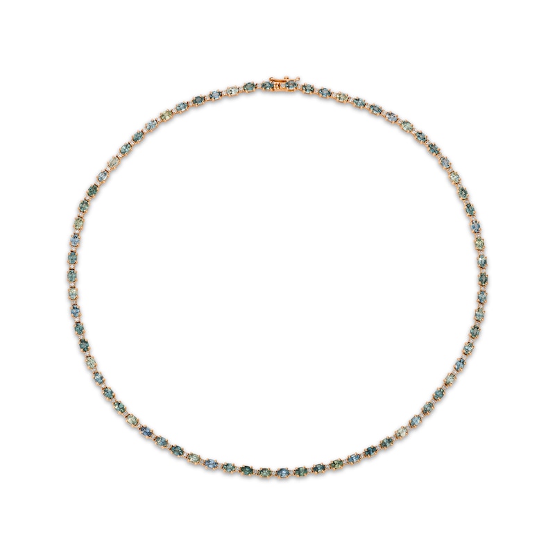Main Image 1 of Le Vian Montana Sapphire Ombré Line Necklace 14K Strawberry Gold 17"