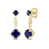 Thumbnail Image 1 of STUDIO BY KAY Cushion-Cut Blue Lab-Created Sapphire & White Lab-Created Sapphire Drop Earrings 24K Yellow Gold Vermeil Sterling Silver
