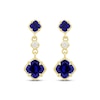 Thumbnail Image 2 of STUDIO BY KAY Cushion-Cut Blue Lab-Created Sapphire & White Lab-Created Sapphire Drop Earrings 24K Yellow Gold Vermeil Sterling Silver