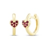 Thumbnail Image 1 of STUDIO BY KAY Lab-Created Ruby Heart Huggie Hoop Earrings 24K Yellow Gold Vermeil Sterling Silver