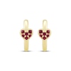 Thumbnail Image 2 of STUDIO BY KAY Lab-Created Ruby Heart Huggie Hoop Earrings 24K Yellow Gold Vermeil Sterling Silver