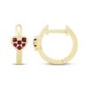 Thumbnail Image 3 of STUDIO BY KAY Lab-Created Ruby Heart Huggie Hoop Earrings 24K Yellow Gold Vermeil Sterling Silver