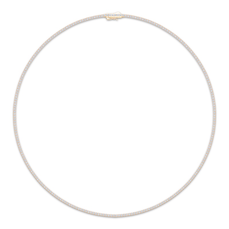 Main Image 1 of KAY Lab-Grown Diamonds Tennis Necklace 10 ct tw 10K Yellow Gold 16"