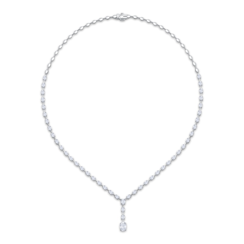 Main Image 1 of KAY Lab-Grown Diamonds Oval-Cut Y-Drop Necklace 5-1/15 ct tw 10K White Gold 16"