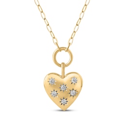 STUDIO BY KAY Lab-Grown Diamond Starburst Heart Necklace 1/6 ct tw 24K Yellow Gold Vermeil Sterling Silver 18"