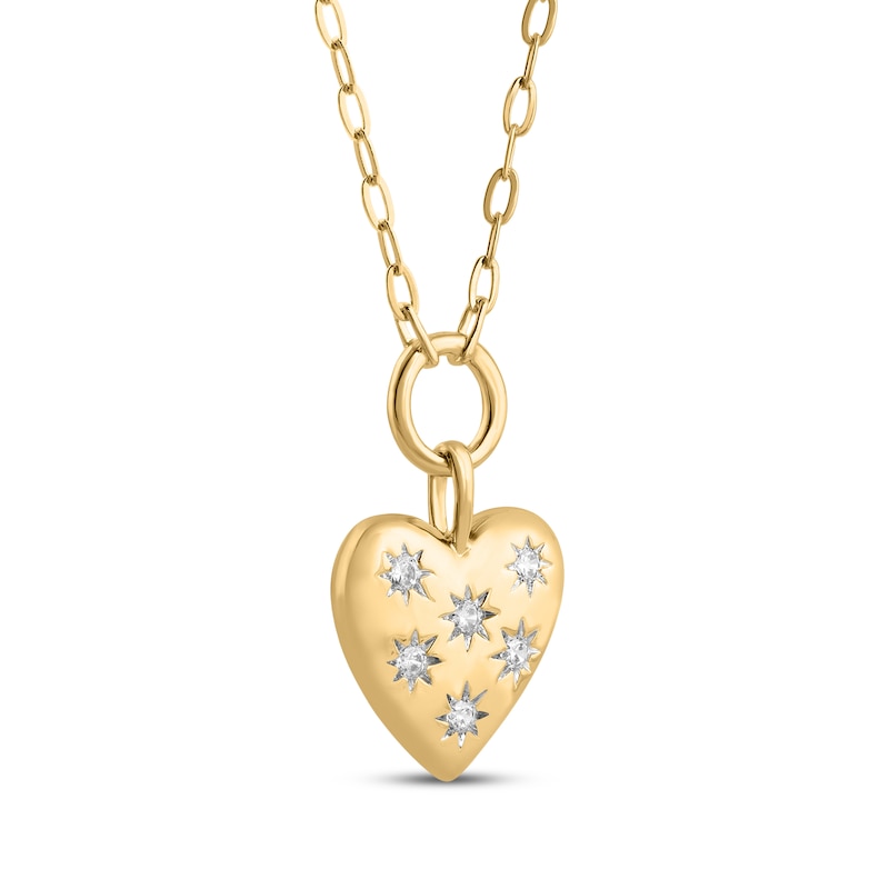 Main Image 2 of STUDIO BY KAY Lab-Grown Diamond Starburst Heart Necklace 1/6 ct tw 24K Yellow Gold Vermeil Sterling Silver 18"