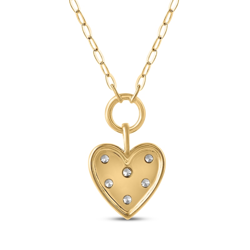 Main Image 3 of STUDIO BY KAY Lab-Grown Diamond Starburst Heart Necklace 1/6 ct tw 24K Yellow Gold Vermeil Sterling Silver 18"