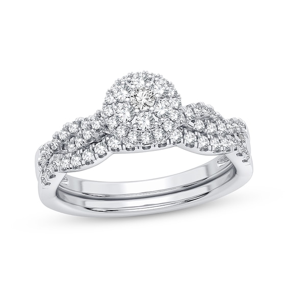 Now + Forever Diamond Bridal Set 1/2 ct tw Round-cut 10K White Gold