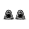 Thumbnail Image 2 of Star Wars Darth Vader Heart-Shaped Black Onyx & Black Diamond Helmet Earrings 1/10 ct tw Black Rhodium-Plated Sterling Silver