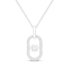 Thumbnail Image 1 of Unstoppable Love Diamond Oval Necklace 1/2 ct tw Sterling Silver 19"