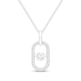 Unstoppable Love Diamond Oval Necklace 1/2 ct tw Sterling Silver 19"