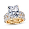 Thumbnail Image 1 of Now + Forever Lab-Grown Diamonds Radiant-Cut Halo Bridal Set 10 ct tw 14K Yellow Gold
