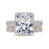 Thumbnail Image 4 of Now + Forever Lab-Grown Diamonds Radiant-Cut Halo Bridal Set 10 ct tw 14K Yellow Gold