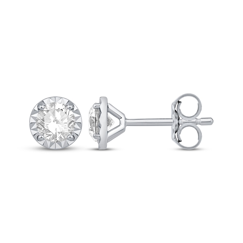 Main Image 3 of KAY Lab-Grown Diamonds Round-Cut Solitaire Necklace & Stud Earrings Gift Set 1 ct tw Sterling Silver