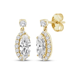 KAY Lab-Grown Diamonds Moval Old-Cut Dangle Earrings 1 ct tw 10K Yellow Gold