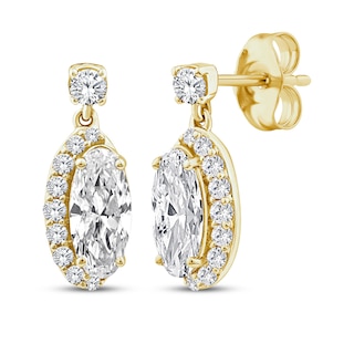 KAY Lab-Grown Diamonds Moval Old-Cut Dangle Earrings 1 ct tw 10K Yellow Gold