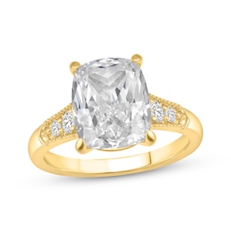 Now + Forever Certified Lab-Grown Diamonds Cushion-Cut Engagement Ring 3-1/4 ct tw 14K Yellow Gold