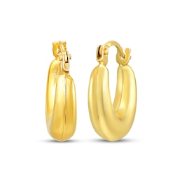 Chunky Hoop Earrings 13mm 10K Yellow Gold