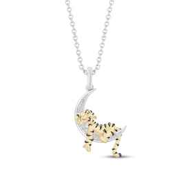 Disney Treasures Winnie the Pooh "Tigger" Lab-Grown Diamond Accent Necklace 24K Yellow Gold Vermeil Sterling Silver 19"