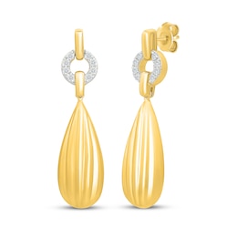 KAY Lab-Grown Diamonds Teardrop Earrings 1/8 ct tw 14K Yellow Gold-Plated Sterling Silver