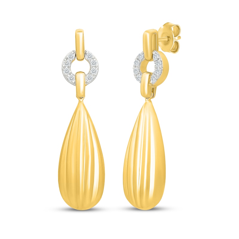 Main Image 1 of KAY Lab-Grown Diamonds Teardrop Earrings 1/8 ct tw 14K Yellow Gold-Plated Sterling Silver