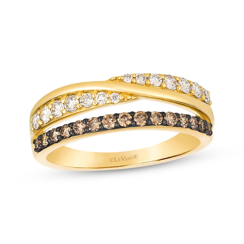 Main Image 1 of Le Vian Diamond Split Crossover Ring 1/2 ct tw 14K Honey Gold