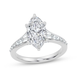 Now + Forever Lab-Grown Diamonds Certified Marquise-Cut Hidden Halo Engagement Ring 3-3/4 ct tw 14K White Gold